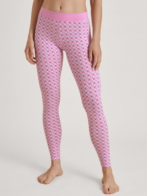 Women Calida Elastic Trend Leggings Loungewear Bubble Gum Pink | 840721-ZXI