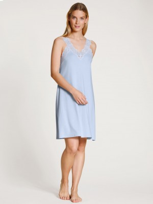 Women Calida Elegant Dreams Nightdress Sleepwear Harmony Blue | 074863-ZRH