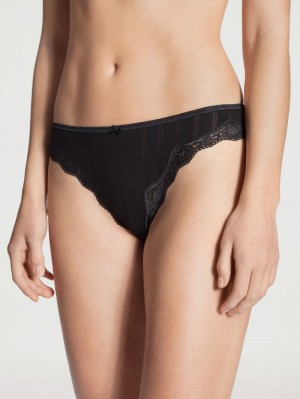 Women Calida Etude Toujours Brief, Regular Cut Underwear Schwarz | 180259-FDZ