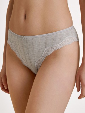 Women Calida Etude Toujours Brief, Regular Cut Underwear Grey Melange | 718902-VQI