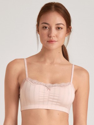 Women Calida Etude Toujours Bustier Underwear Pearl Blush | 451723-EPA