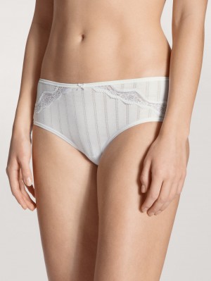 Women Calida Etude Toujours Shorty Regular Cut Underwear Weiss | 802145-QOZ