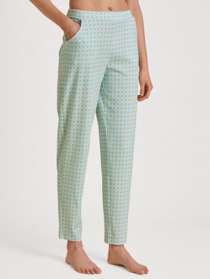 Women Calida Favourites Balance Pants With Side Pockets Sleepwear Glacier Blue | 034759-MYB