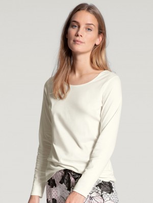 Women Calida Favourites Dreams Shirt Long Sleeve Loungewear Star White | 089436-MNO