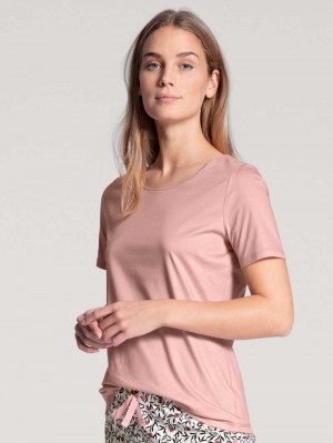 Women Calida Favourites Dreams Shirt Short Sleeve Sleepwear Rose Bud | 528461-OQC