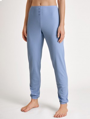 Women Calida Favourites Harmony Pants With Cuff Sleepwear Hydrangea Blue | 276108-FEL