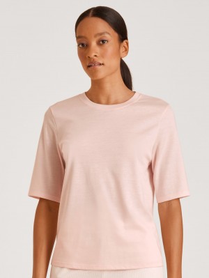 Women Calida Favourites Lavender Shirt Short Sleeve Loungewear Pearl Blush | 593148-IZH