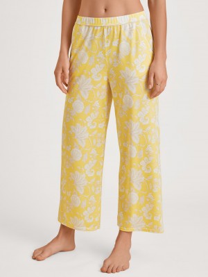 Women Calida Favourites Light 7/8 Pants Sleepwear Golden Cab Yellow | 217358-REN