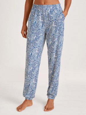 Women Calida Favourites Paisley Pants Sleepwear Sodalite Blue | 837251-DUO