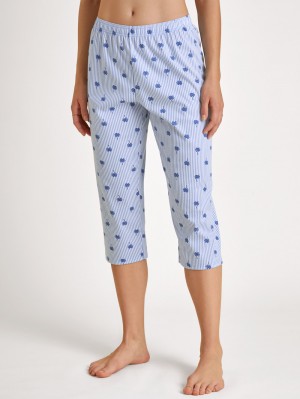 Women Calida Favourites Serenity 3/4 Pants Sleepwear Hydrangea Blue | 391547-WNR