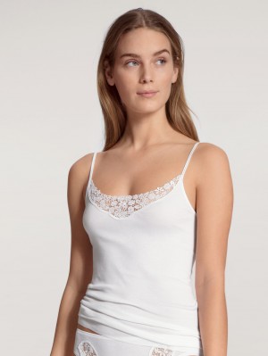 Women Calida Feminin Sense Spaghetti Top Underwear Weiss | 308154-YBT