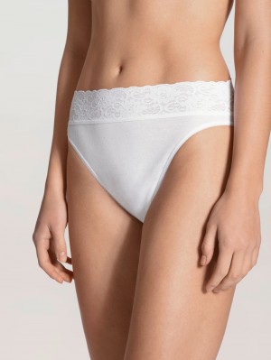 Women Calida Iconics Brief Underwear Weiss | 021435-NSZ