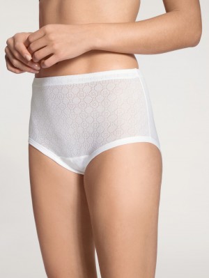 Women Calida Iconics Brief Underwear Weiss | 261348-ZRL