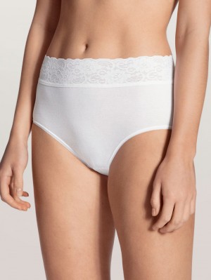 Women Calida Iconics Midi Brief Underwear Weiss | 153067-UNI