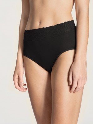 Women Calida Iconics Midi Brief Underwear Schwarz | 745968-IYN