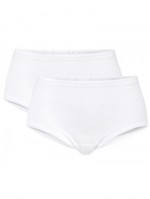 Women Calida Iconics Midi-brief, 2er-pack Underwear Weiss | 670934-YNP