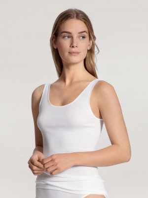 Women Calida Light Tank Top Underwear Weiss | 390175-LIT