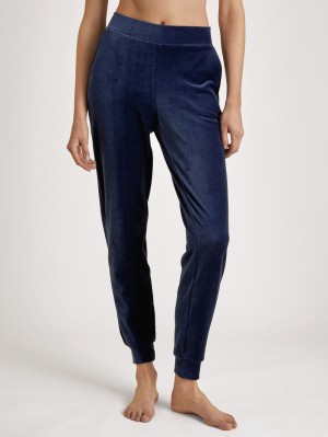 Women Calida Lounge Space Pants Loungewear Dark Blue | 380462-QZB