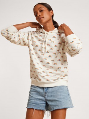 Women Calida Love Capsule Sweatshirt With Hood Loungewear Star White | 410269-TXR