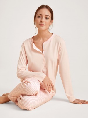 Women Calida Midsummer Dreams Pyjama Sleepwear Pearl Blush | 750389-QMA