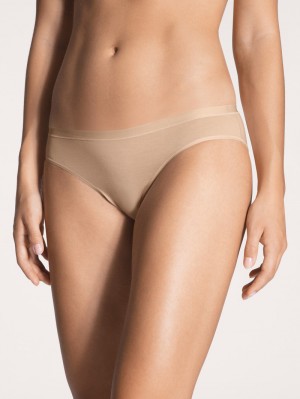 Women Calida Natural Comfort Brief Underwear Rose Teint | 207689-SCW