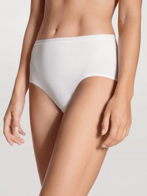 Women Calida Natural Comfort Brief Underwear Weiss | 609154-BLQ