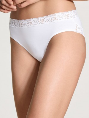 Women Calida Natural Comfort Lace Brief Underwear Weiss | 196053-ADG