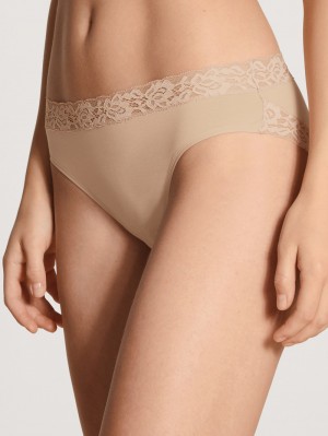 Women Calida Natural Comfort Lace Brief Underwear Rose Teint | 518762-ZMN