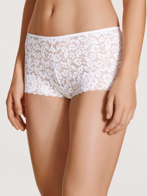 Women Calida Natural Comfort Lace Shorty Regular Cut Underwear Weiss | 415967-WHE