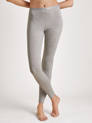 Women Calida Natural Comfort Leggings Loungewear Grey Melange | 437098-PFK