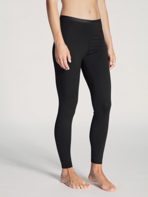 Women Calida Natural Comfort Leggings Underwear Schwarz | 547136-IMT