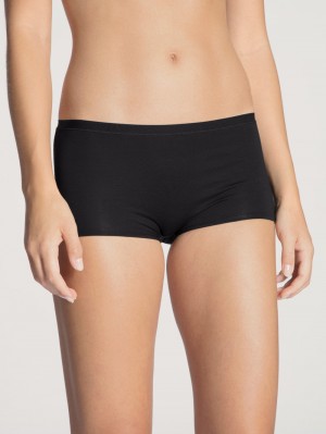 Women Calida Natural Comfort Shorty Regular Cut Underwear Schwarz | 602839-ZMD