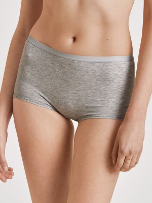 Women Calida Natural Comfort Shorty Regular Cut Underwear Grey Melange | 302984-ILF