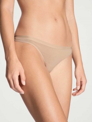 Women Calida Natural Comfort String Underwear Rose Teint | 706134-WVX