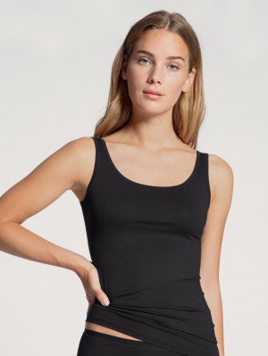 Women Calida Natural Comfort Tank Top Underwear Schwarz | 931780-RJT