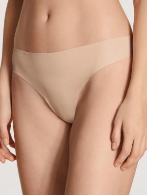 Women Calida Natural Skin String Underwear Rose Teint | 837241-BNX