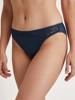 Women Calida Sensual Secrets Brief Underwear Peacoat Blue | 350247-QRV