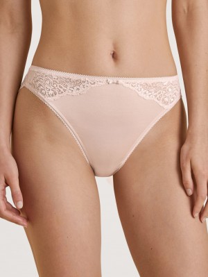 Women Calida Sensual Secrets Brief Underwear Lace Parfait Pink | 653917-TCQ