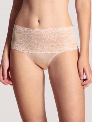 Women Calida Sensual Secrets High-waisted Briefs With Lace Waistband Underwear Lace Parfait Pink | 546182-HJP