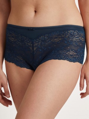 Women Calida Sensual Secrets Shorty Regular Cut Underwear Peacoat Blue | 503142-OWZ