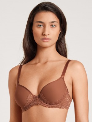 Women Calida Sensual Secrets Spacer Bra Underwear Ginger Bisquit | 792351-URP