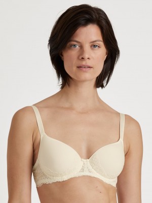 Women Calida Sensual Secrets Spacer Bra Underwear Alabaster Crème | 740963-FSZ