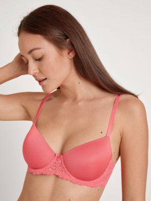 Women Calida Sensual Secrets Underwired T-shirt Bra With Padding Underwear Porcelain Rose | 293478-YEK