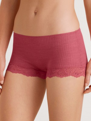 Women Calida Silky Wool Joy Panty Underwear Pomegranate Red | 158462-AIK