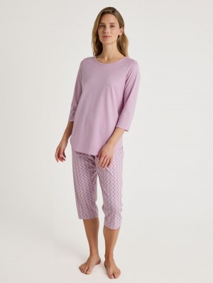 Women Calida Special 3/4 Pyjama Sleepwear New Fragrant Lilac | 583274-YWX