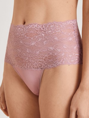 Women Calida Special Brief With Lace, High Waist Underwear Mauve Shadow | 462153-ITN