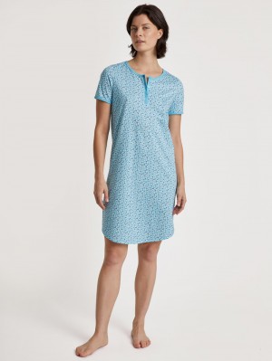 Women Calida Special Nightdress Sleepwear Blue Topaz | 615934-VYU