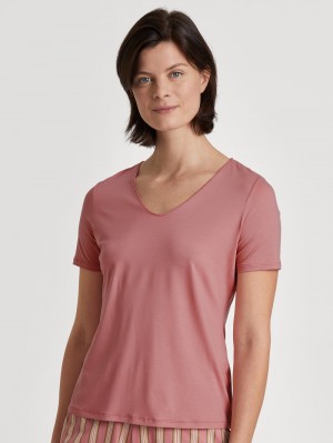 Women Calida Special Shirt Short Sleeve Loungewear Italian Rose | 745928-DMS