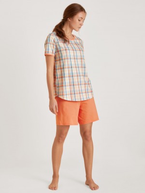 Women Calida Special Short Pyjama Sleepwear Canyon Sunset | 038417-CYF