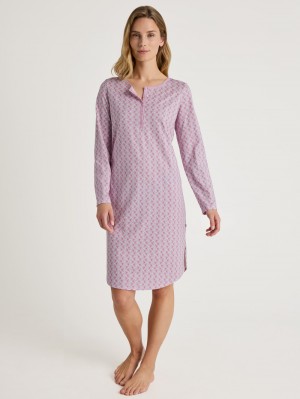 Women Calida Special Sleepshirt, Length 100 Cm Sleepwear New Fragrant Lilac | 475603-XRK